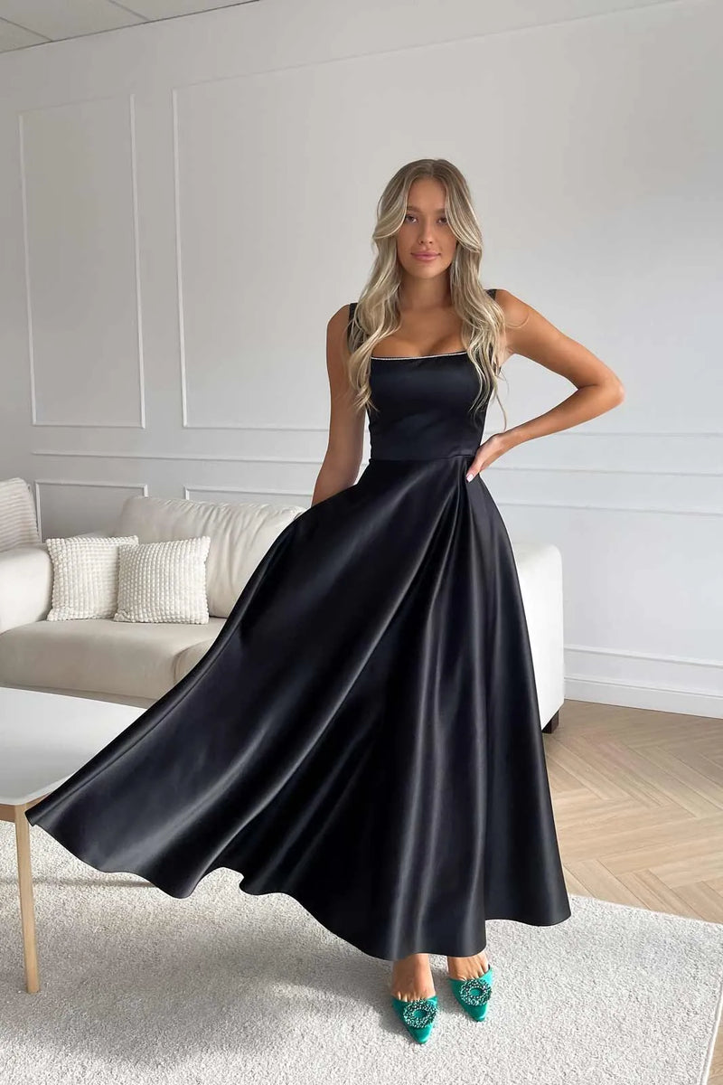 strap decorated bodice midi dress Strap Decorated Bodice Midi Dress