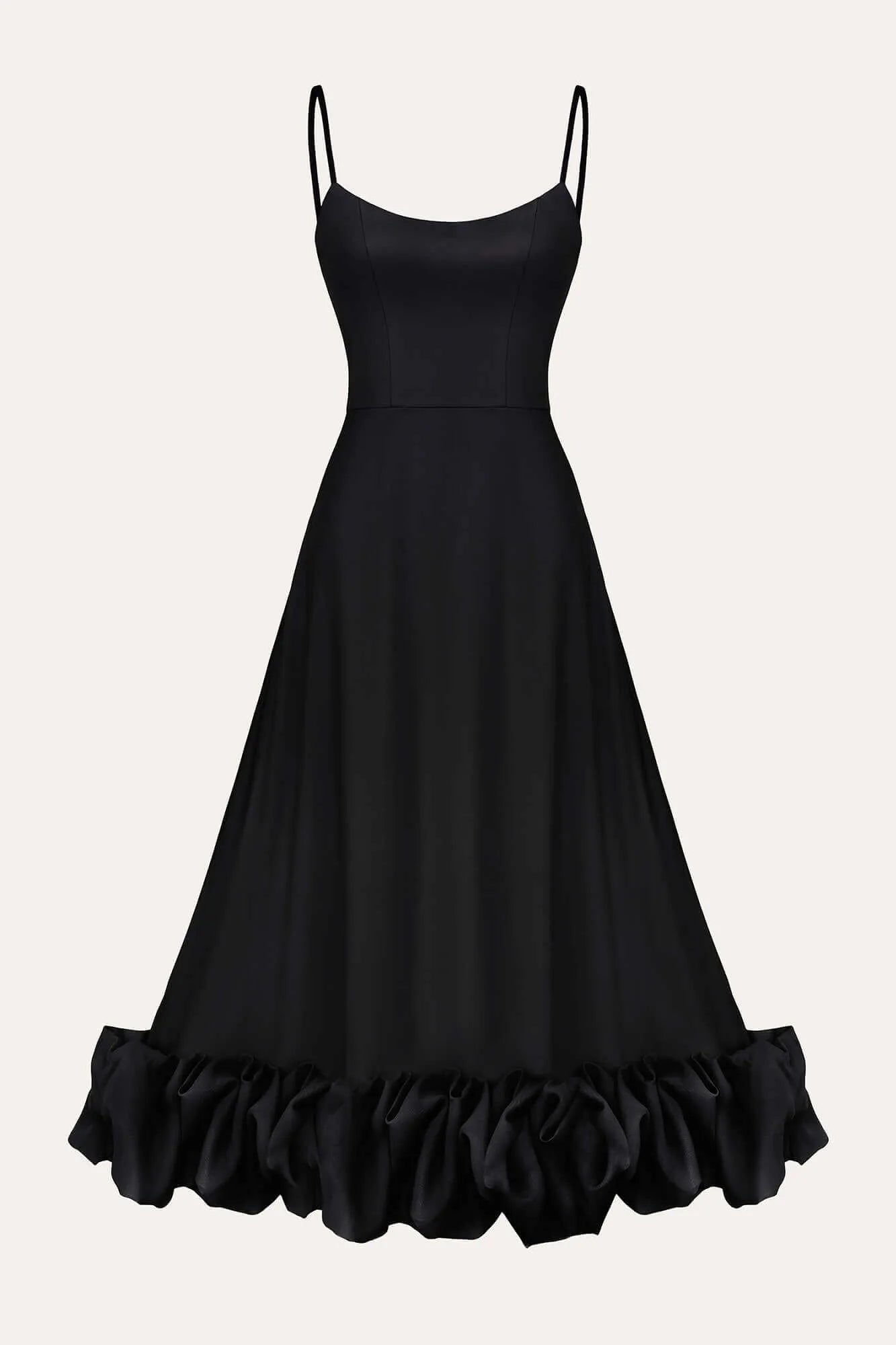 aym【bibiy】FLORENCE BUSTIER Black Flounce Bustier Midi Dress – POST MERIDIEM