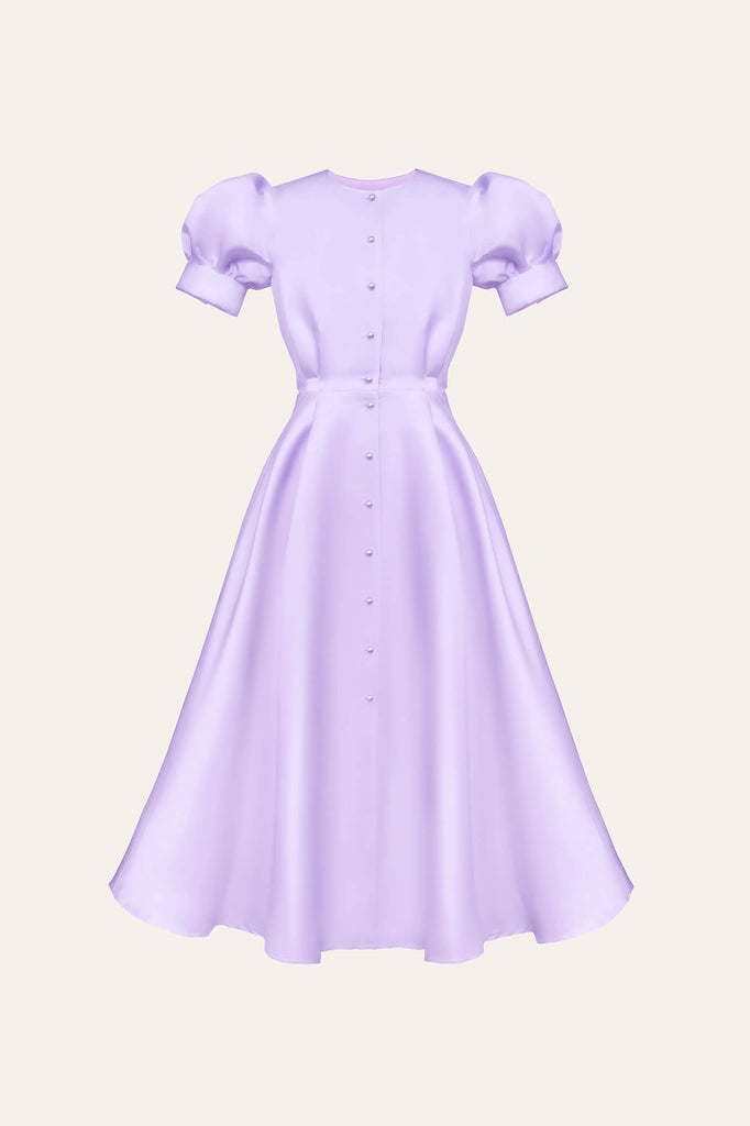 Button Front Midi Dress - POST MERIDIEM