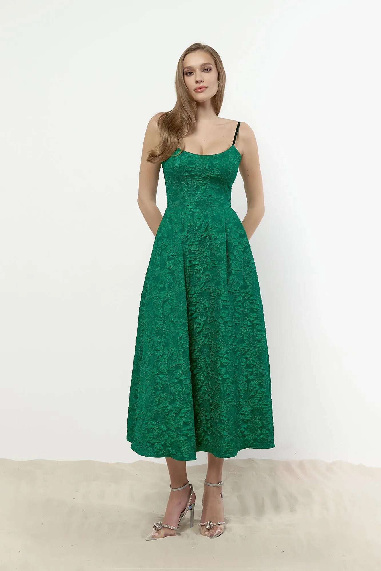 slim fit dress slacks Jacquard Fitted Corset Bustier Dress – POST MERIDIEM main image 1