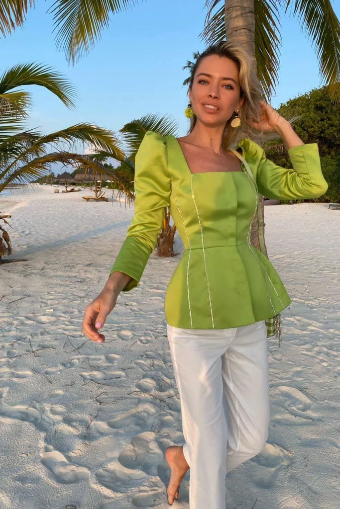 Satin Decorated Top - POST MERIDIEM