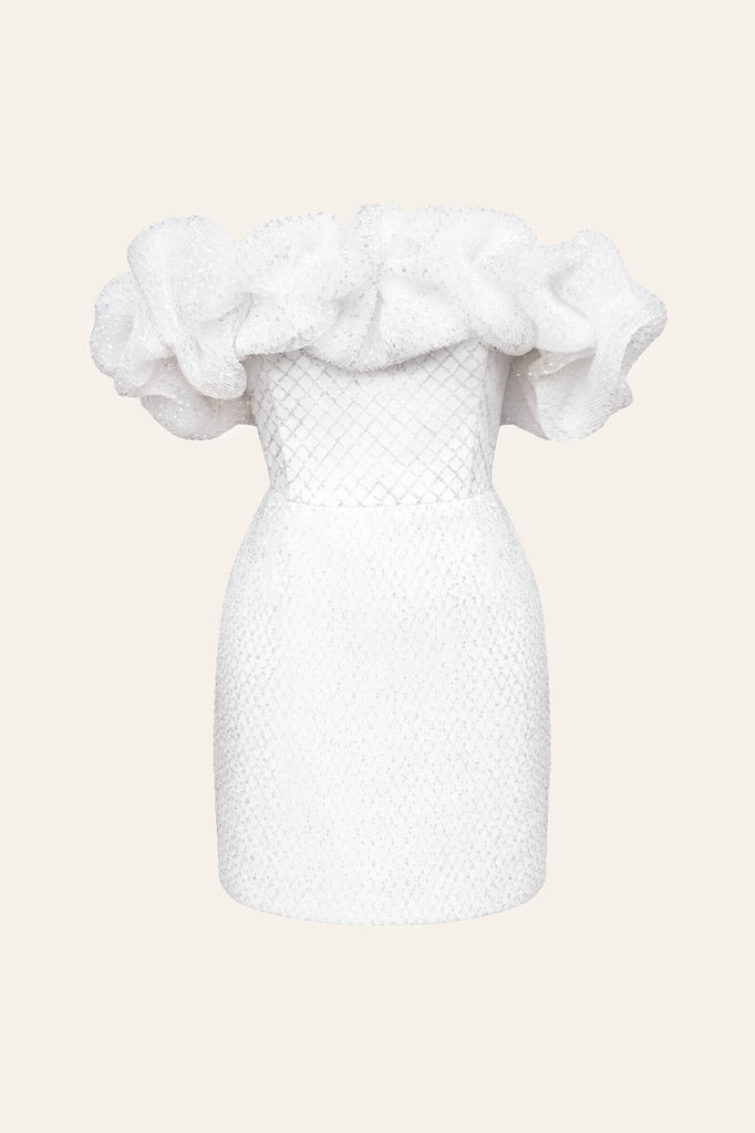 "Meringue" Sequin Ruffle Mini Dress - POST MERIDIEM
