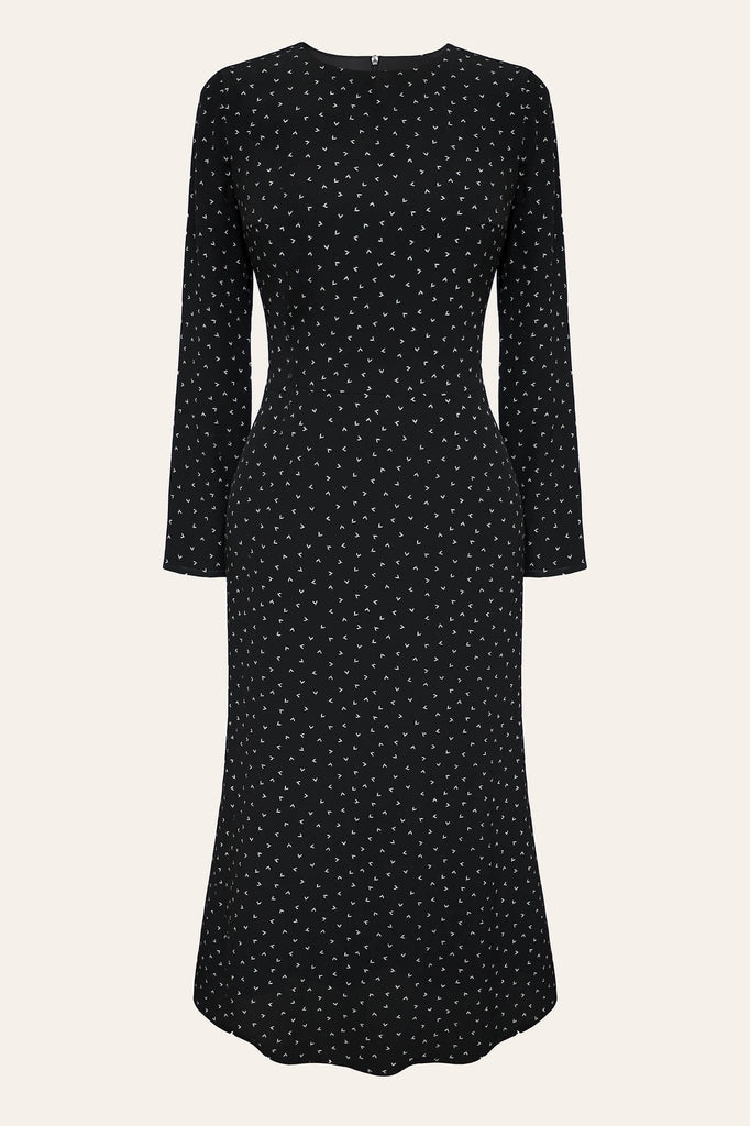 Godet Silhouette Long Sleeve Midi Dress – POST MERIDIEM