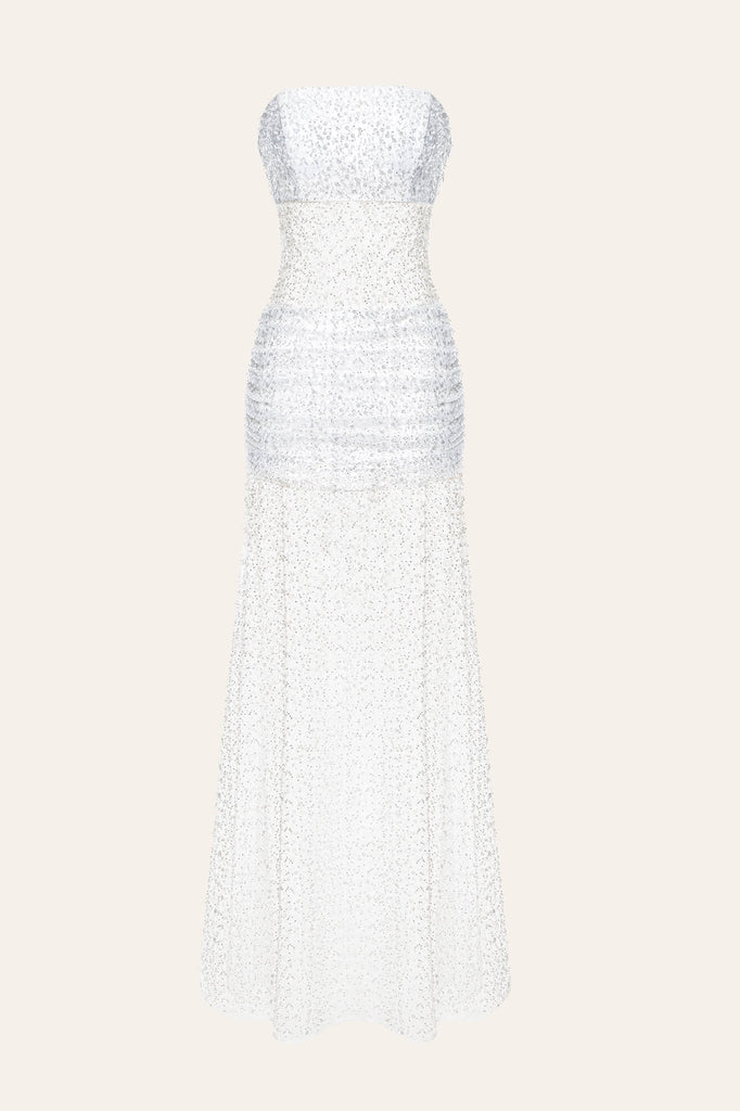 Bugle Beads Bustier Maxi Dress - POST MERIDIEM