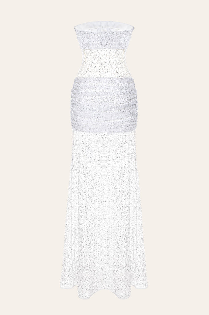 Bugle Beads Bustier Maxi Dress - POST MERIDIEM