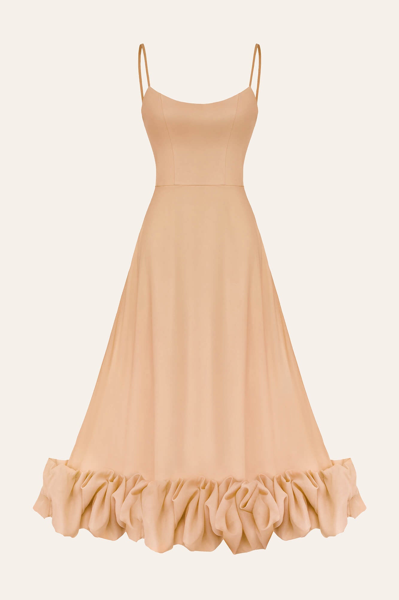 knee length dresses for ladies Flounce Bustier Midi Dress – POST MERIDIEM main image 1