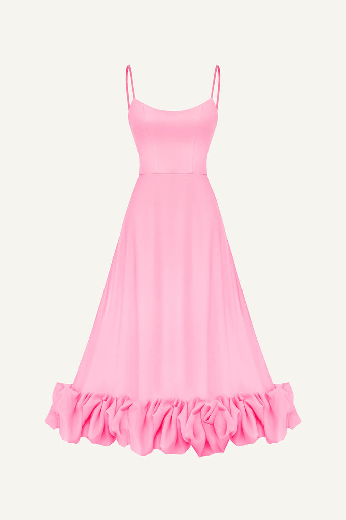Flounce Bustier Midi Dress - POST MERIDIEM