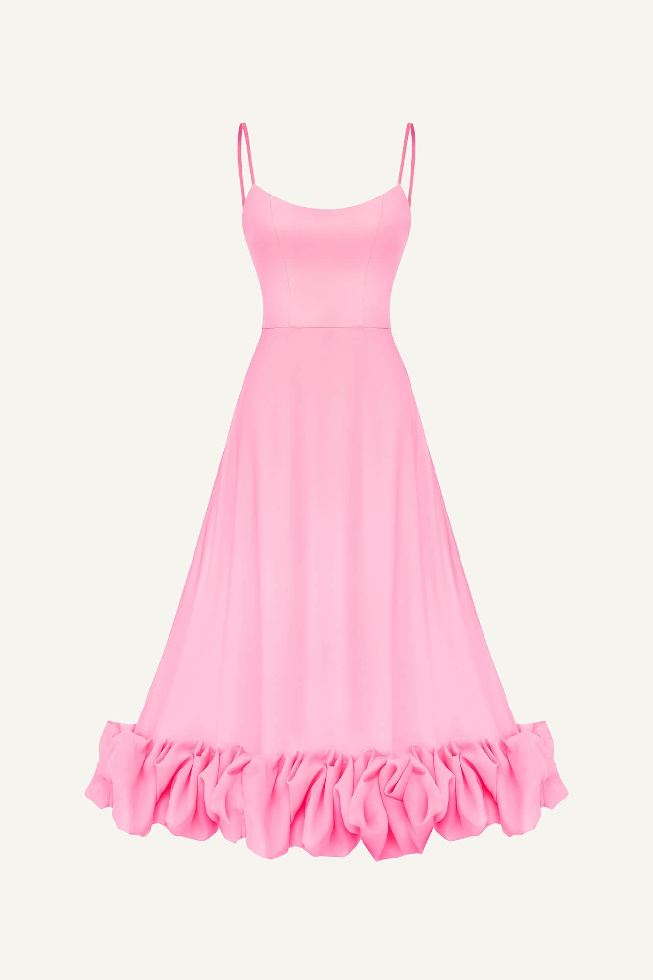 Flounce Bustier Midi Dress XXS / Pink
