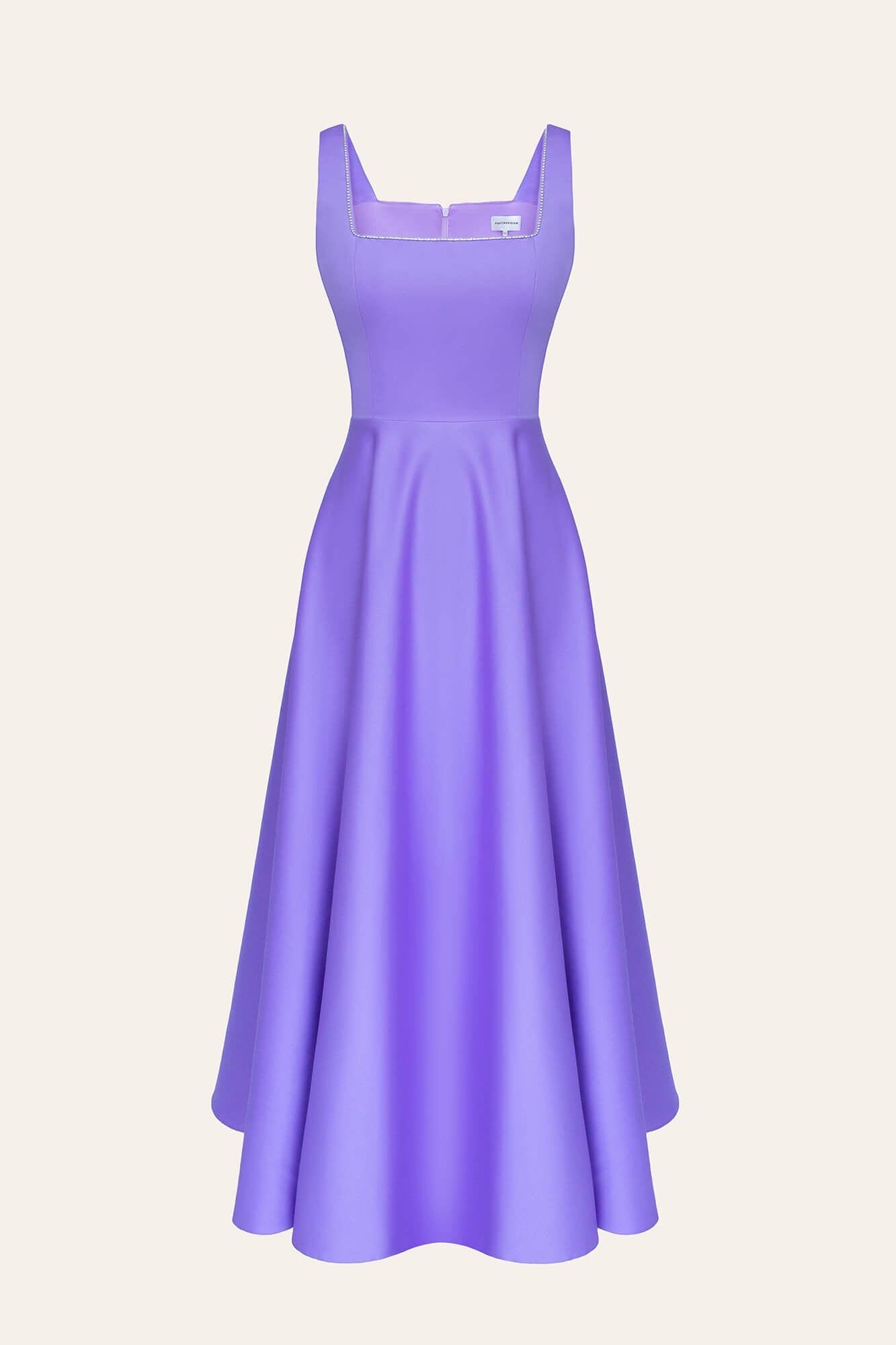 Strap Decorated Bodice Midi Dress Xs / Lavender