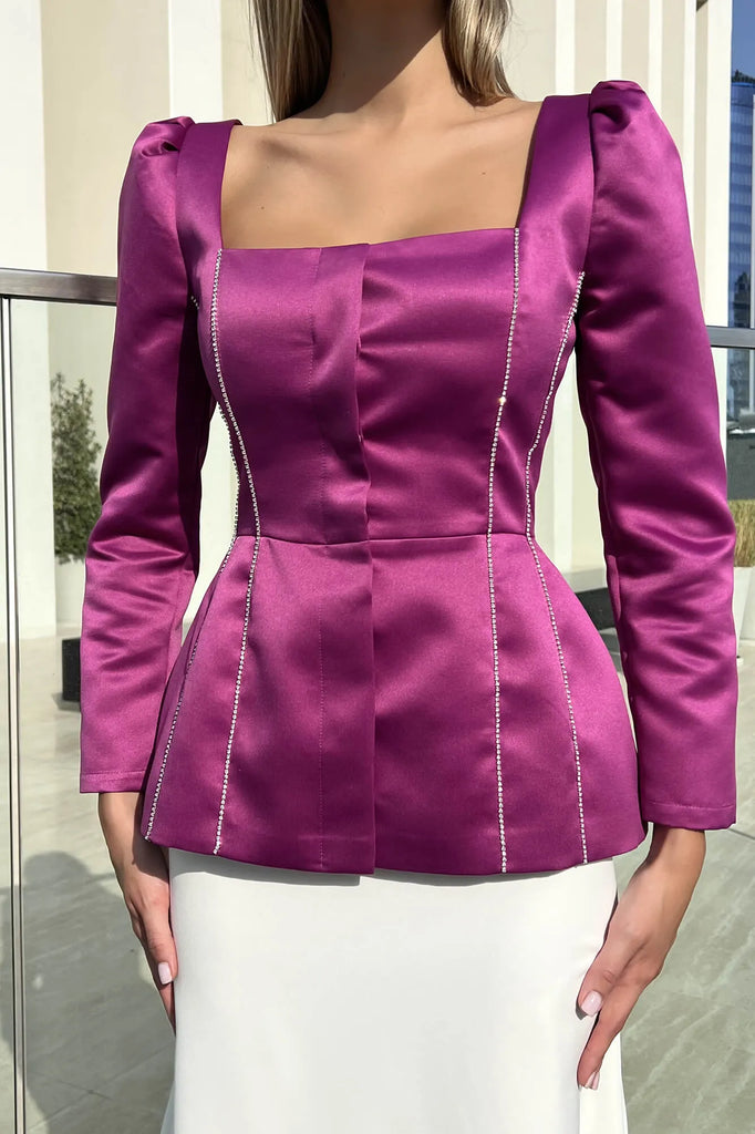 Satin Decorated Top - POST MERIDIEM