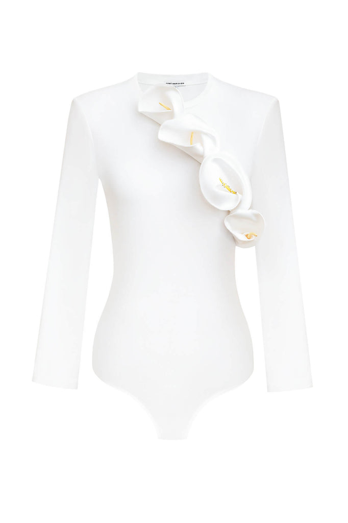 Floral Detail Knitted Bodysuit - POST MERIDIEM