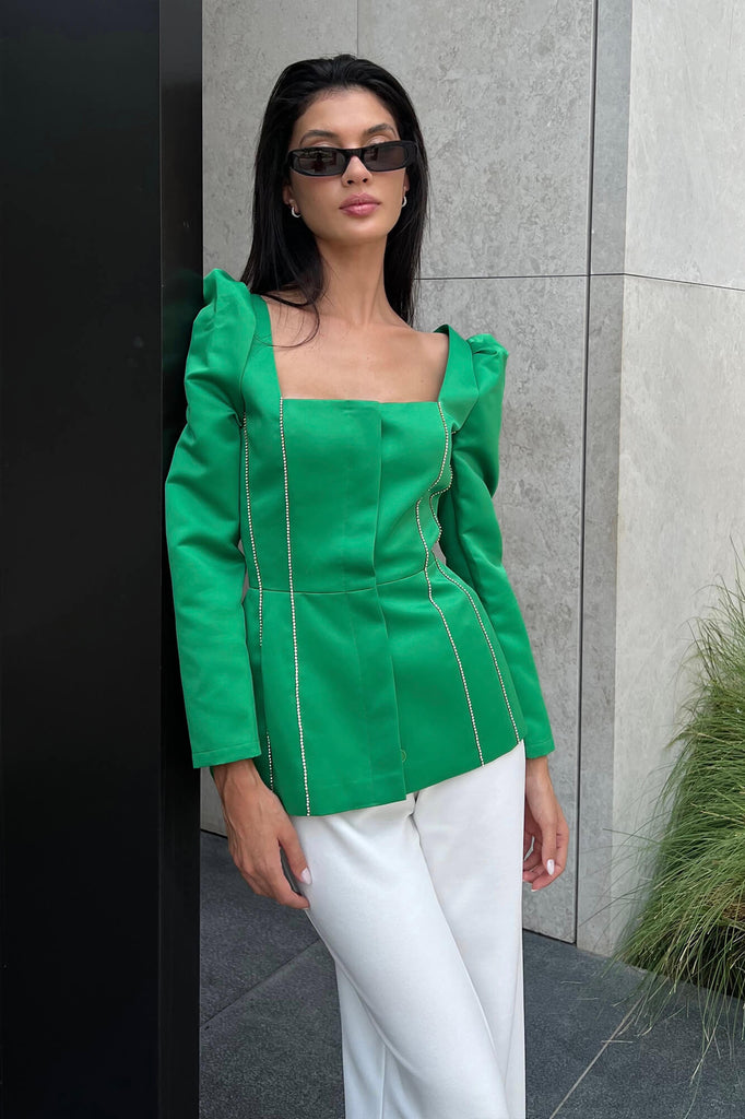 Satin Decorated Top - POST MERIDIEM