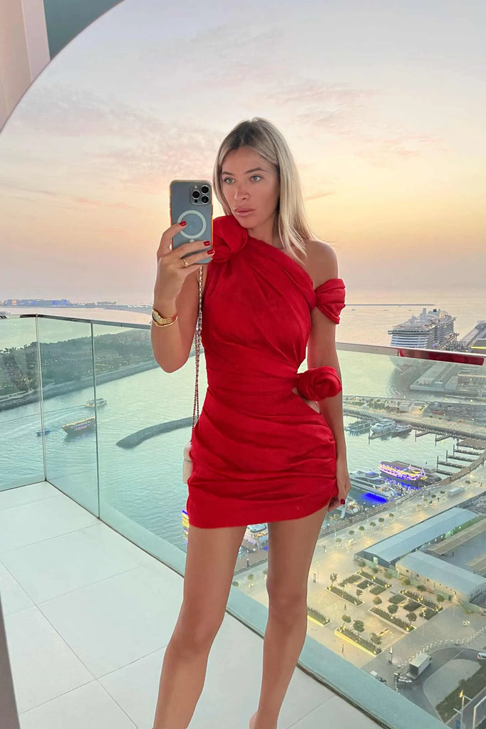 Rose Details Mini Dress - POST MERIDIEM