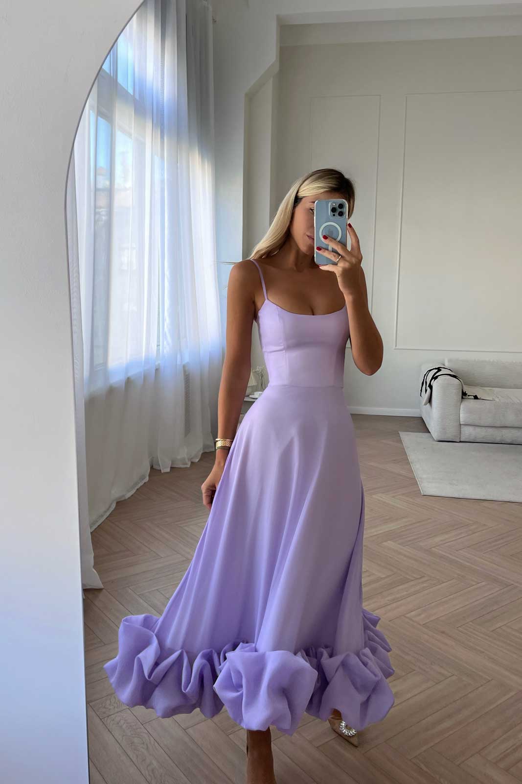 Flounce Bustier Midi Dress – POST MERIDIEM EU