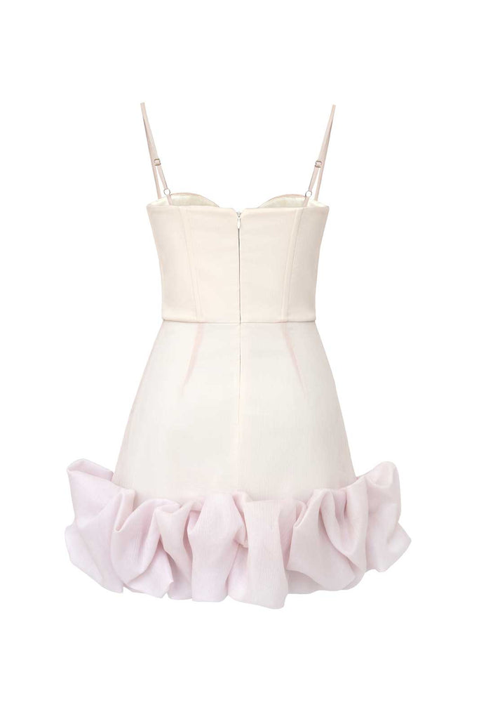 Draped Ruffle Mini Bustier Dress - POST MERIDIEM