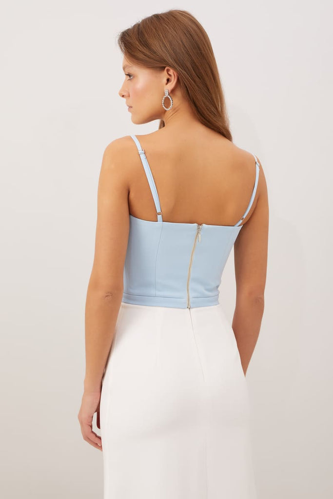 Viscose Corset Crop Top - POST MERIDIEM