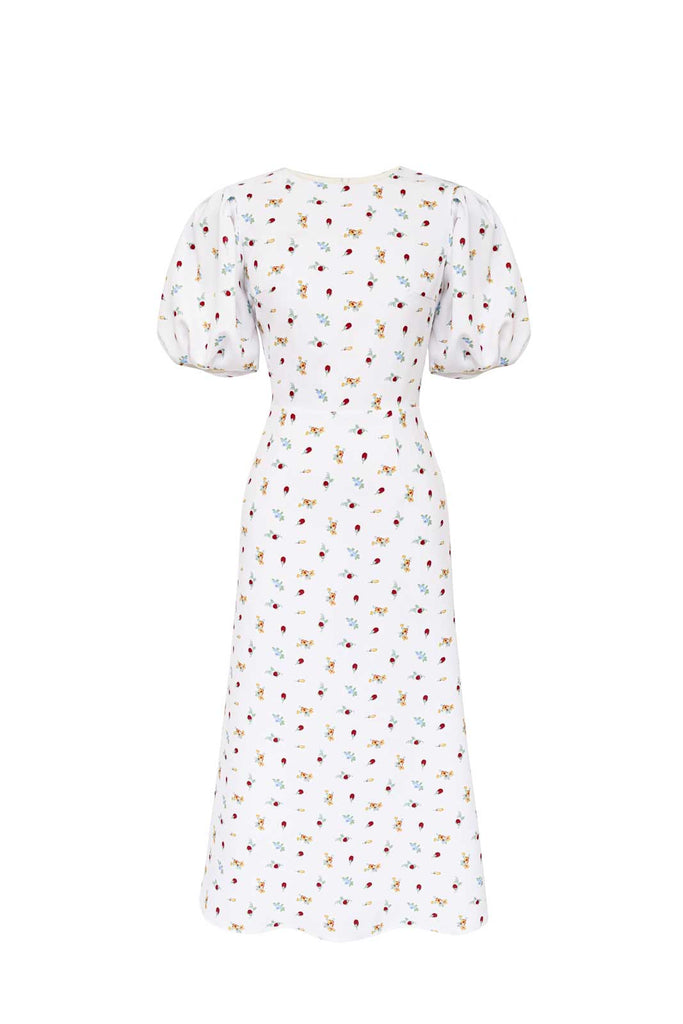 Puff Sleeve Printed Midi Dress – POST MERIDIEM