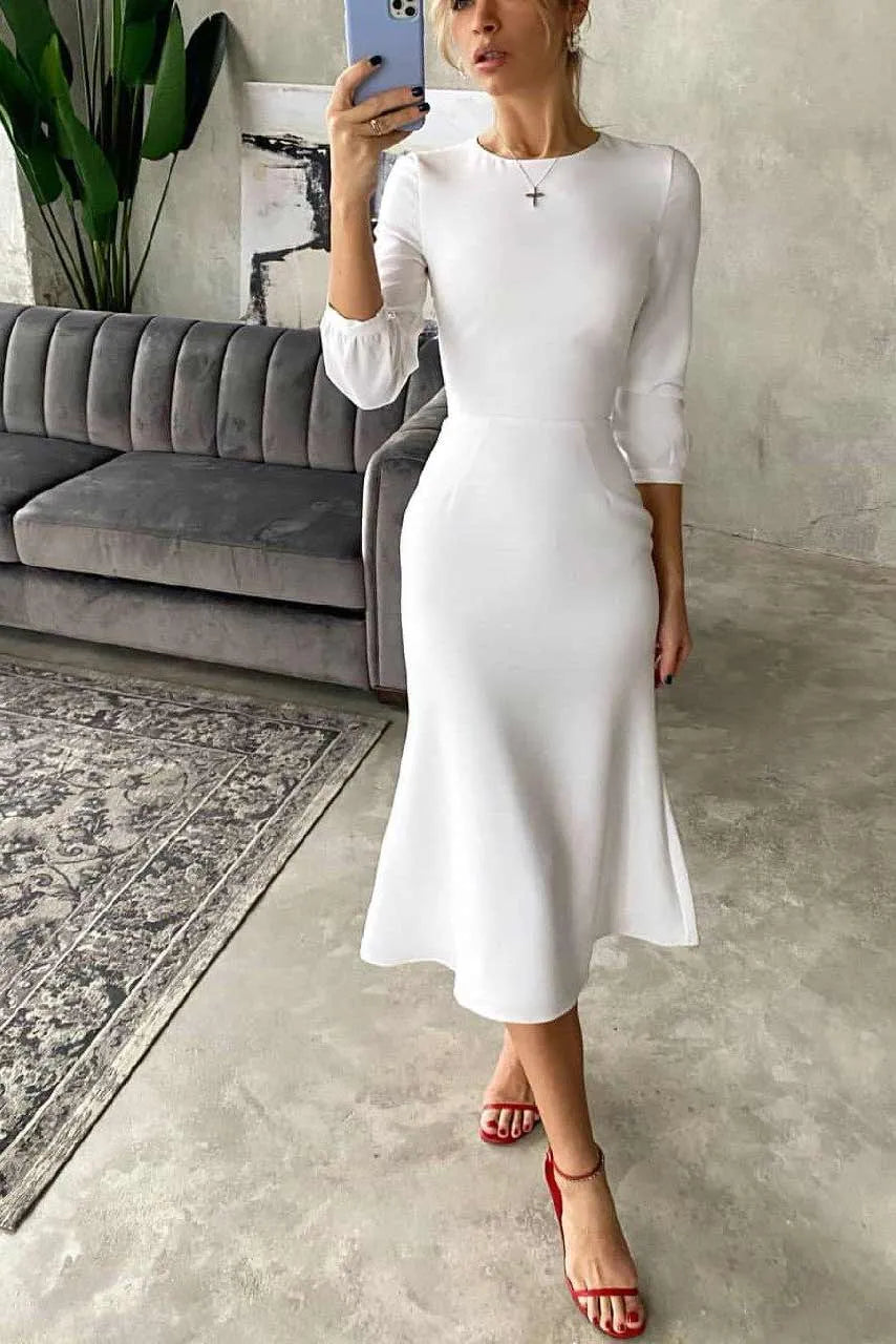 Viscose Fitted Dress - POST MERIDIEM