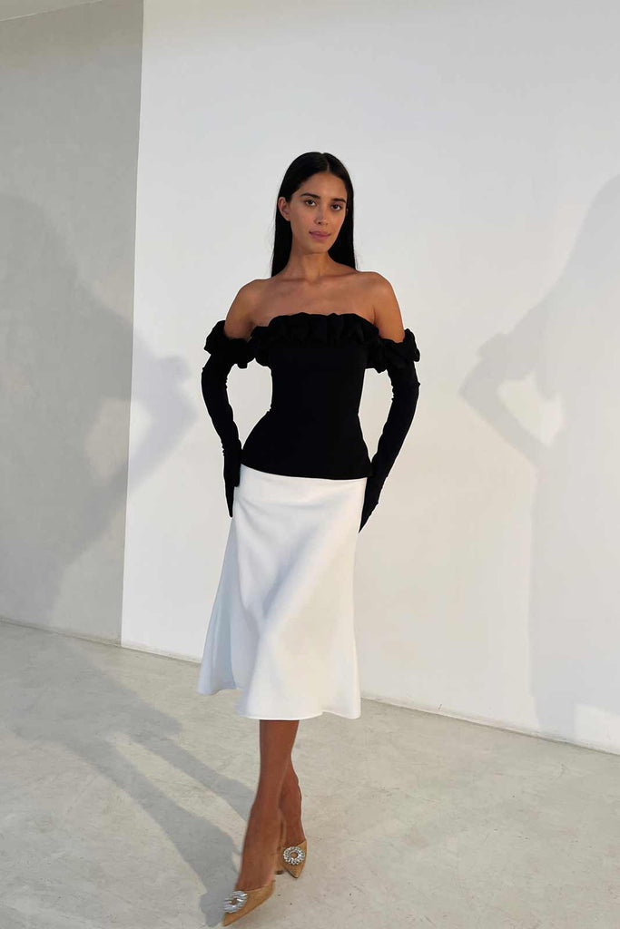 Flounced Bustier Top with Gloves - POST MERIDIEM