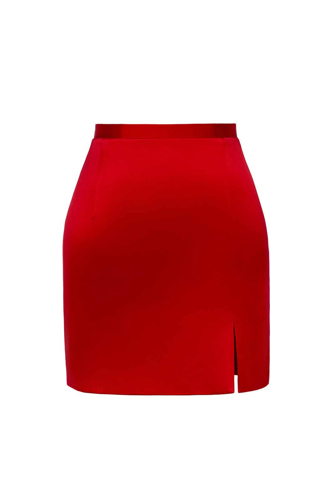 Satin Slit Mini Skirt - POST MERIDIEM