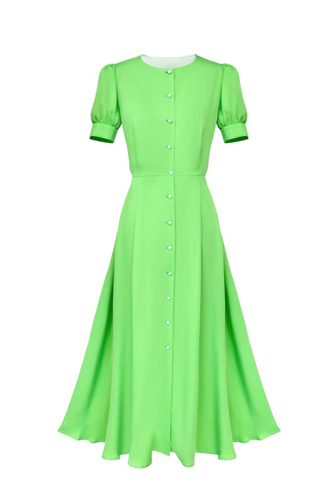 Button Front Midi Dress - POST MERIDIEM