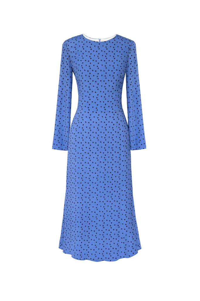 Godet Silhouette Long Sleeve Midi Dress - POST MERIDIEM