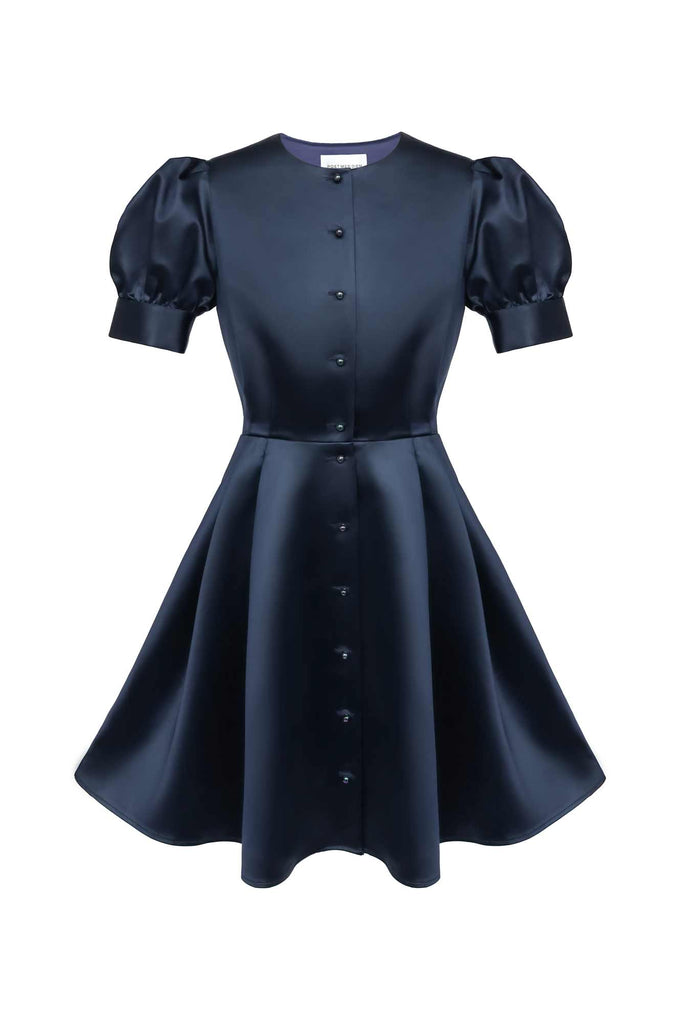 Button Front Mini Dress - POST MERIDIEM