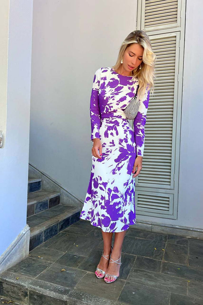 Abstract Print Midi Dress - POST MERIDIEM